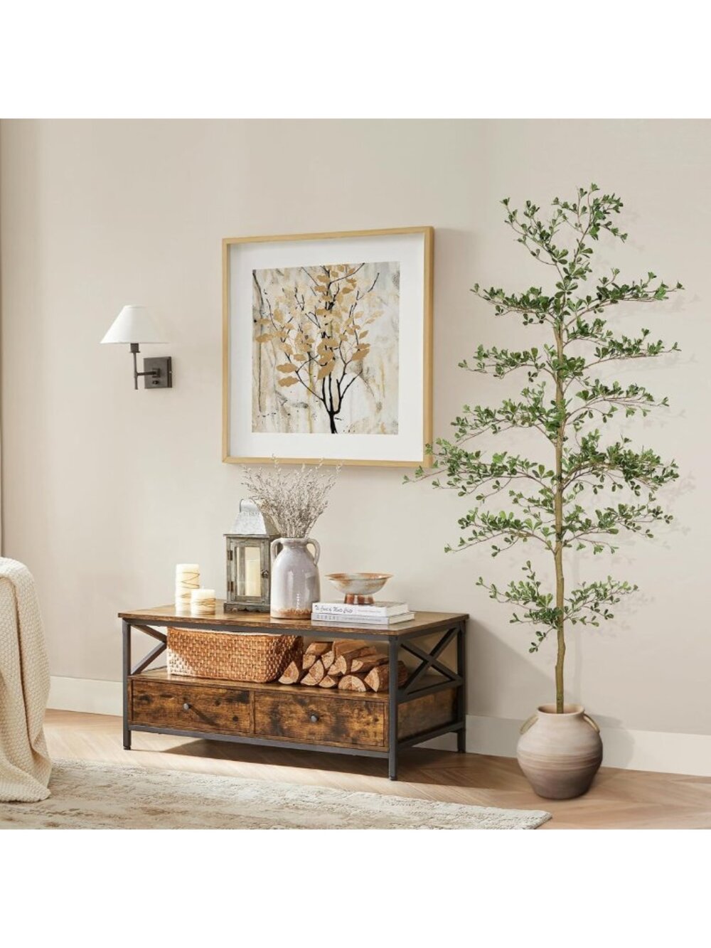 7ft Black Olive Tree with Natural Trunk & Lifelike Leaves - Indoor/Outdoor Decor - Picture 6 of 7